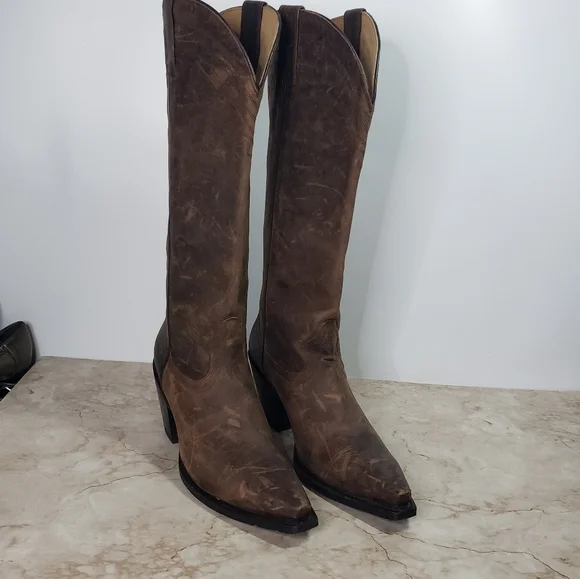 Shyanne Brown Heeled Western Cowgirl Boots Size 8.5 - Picture 2 of 7